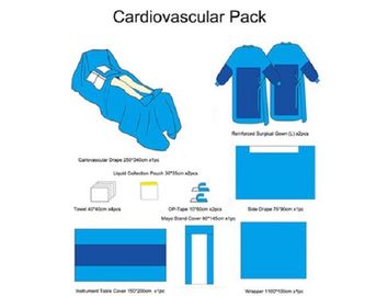 Easy Operation Hospital Cloth Surgical Pack Wraps , Cardiovascular Sterile Surgical Kit